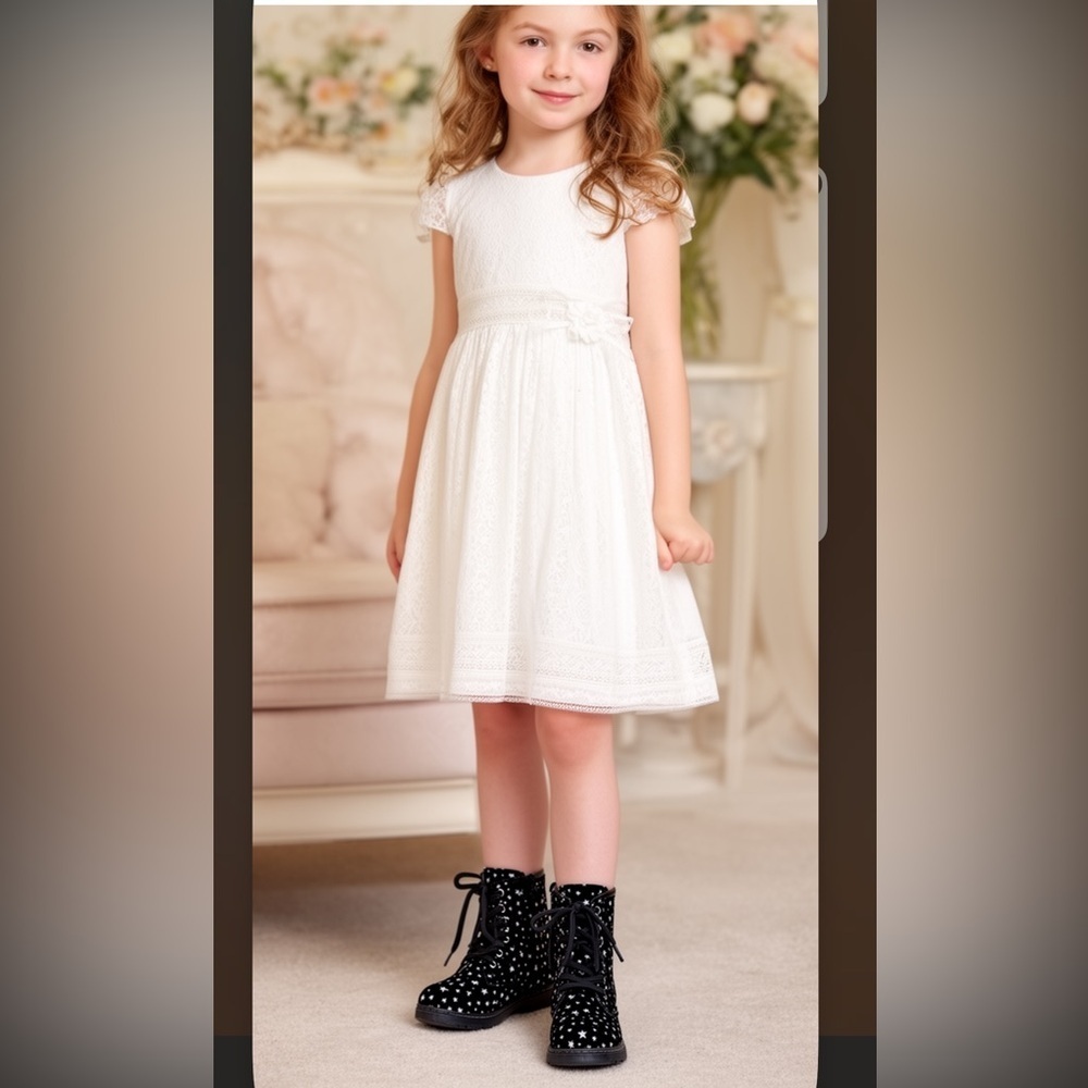 Black Star Pattern Ankle Boots NWT 55.00